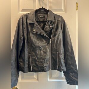 New Look Women's Black Leather Jacket